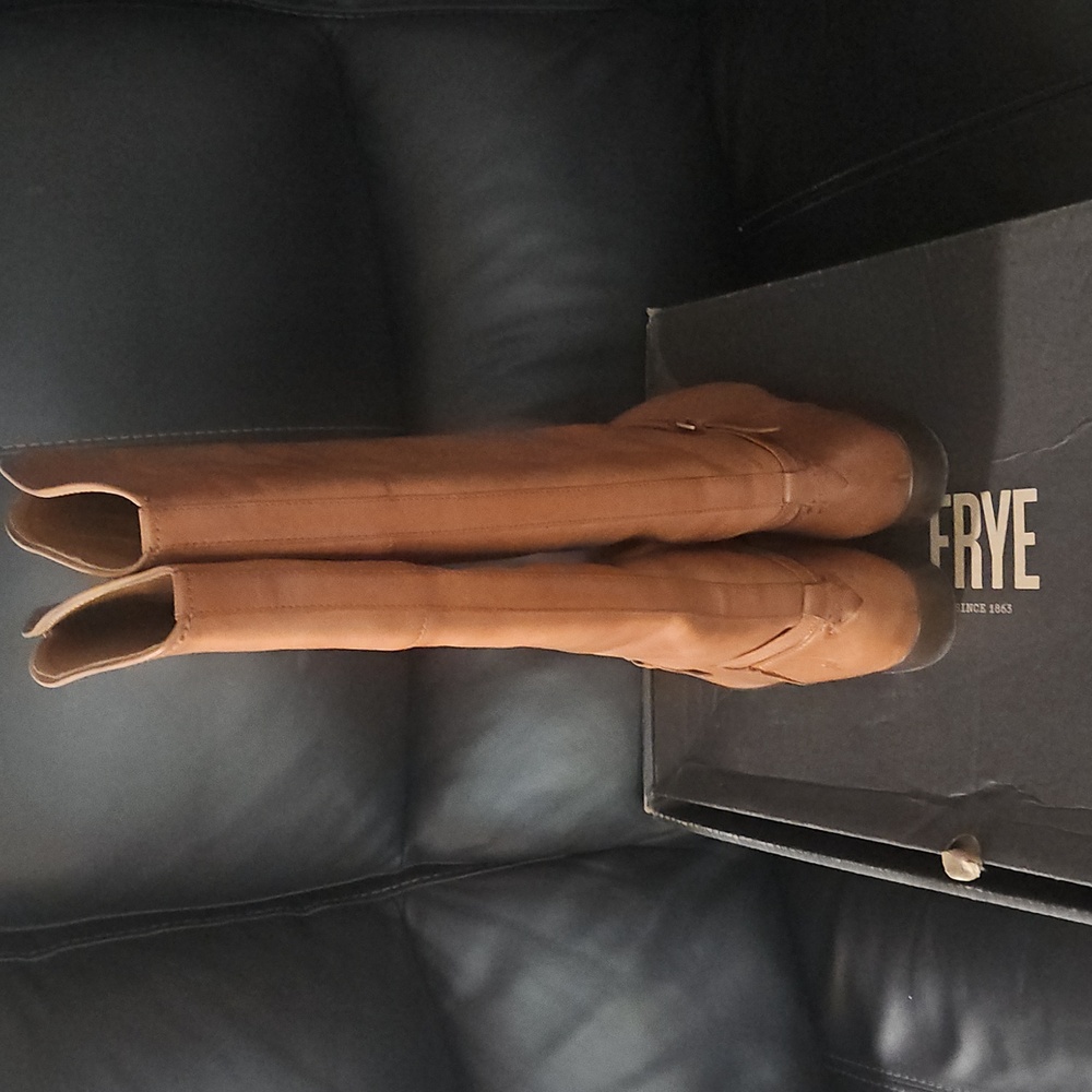 Frye Tan Knee Leather Boots - Picture 4 of 6
